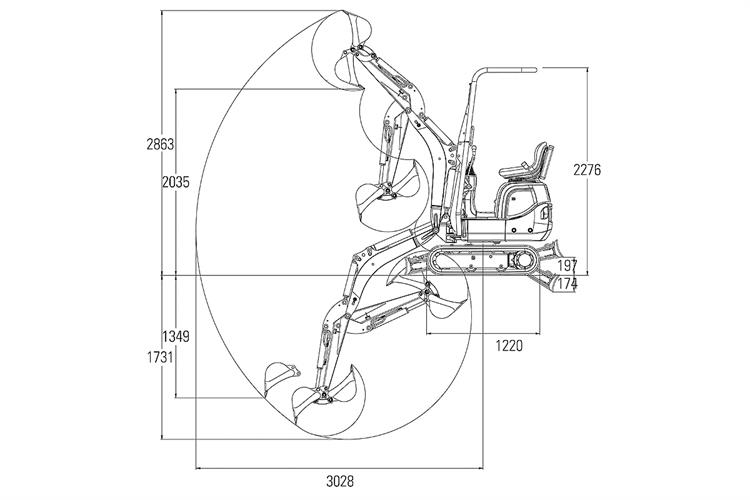 Minibagger CAT 300.9 D (0,9 t)