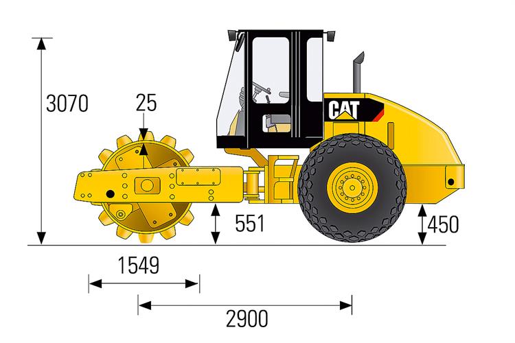Walzenzug CAT CP 54 B (11,1 t Stampffuß)